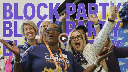 Block Party video play button