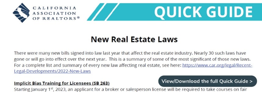 Quick Guide Image - 2022 New Laws