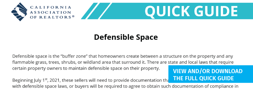 Quick Guide Image - Defensible Space