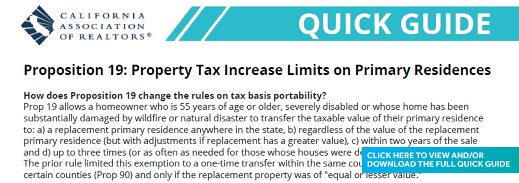 Proposition 19 Property Tax Increase Limits On Primary Residences Proposition 19 Property Tax Increase Limits On Primary Residences